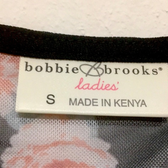 #9 Bobbie Brooks Qtr Slv Mesh Floral Top - S - Picture 2 of 2